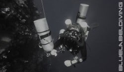 Markko on the 100m dive in Bunaken