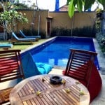 Our pool at the villa/dive center