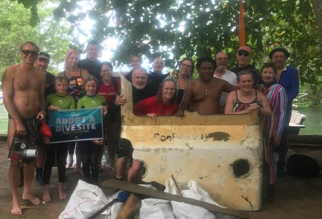 Beach-clean-up beach and reef clean up at bunaken