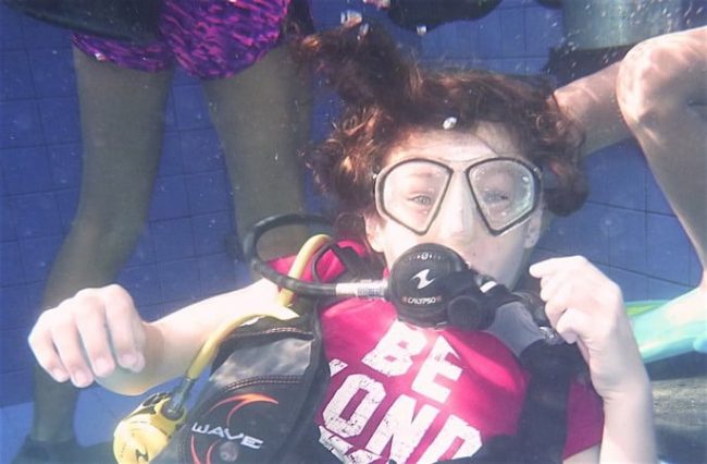 sanur scuba club in the pool