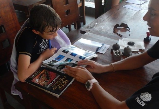 Fish ID with Charlie mimic octopus at the Amed House Reef
