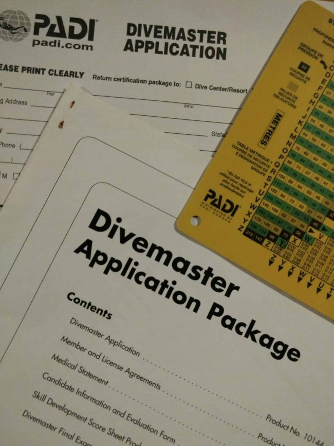 Divemaster Training in Lembeh Divemaster paperwork
