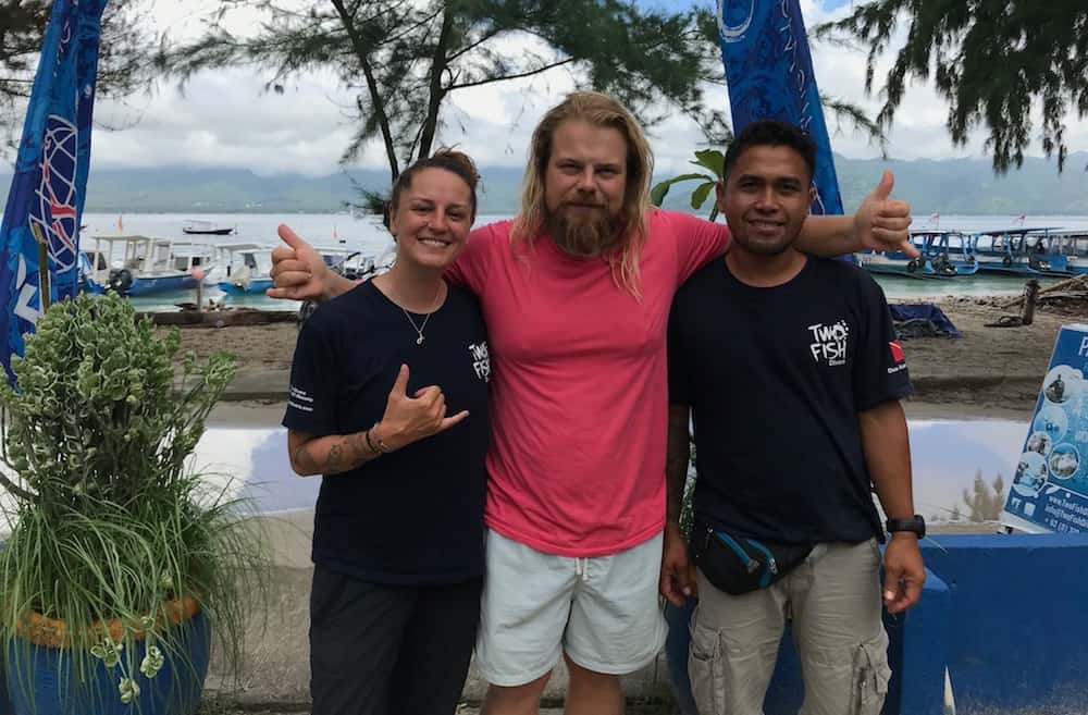 Marcus, Jenny & Komang copy Divemaster Course in Gili Air