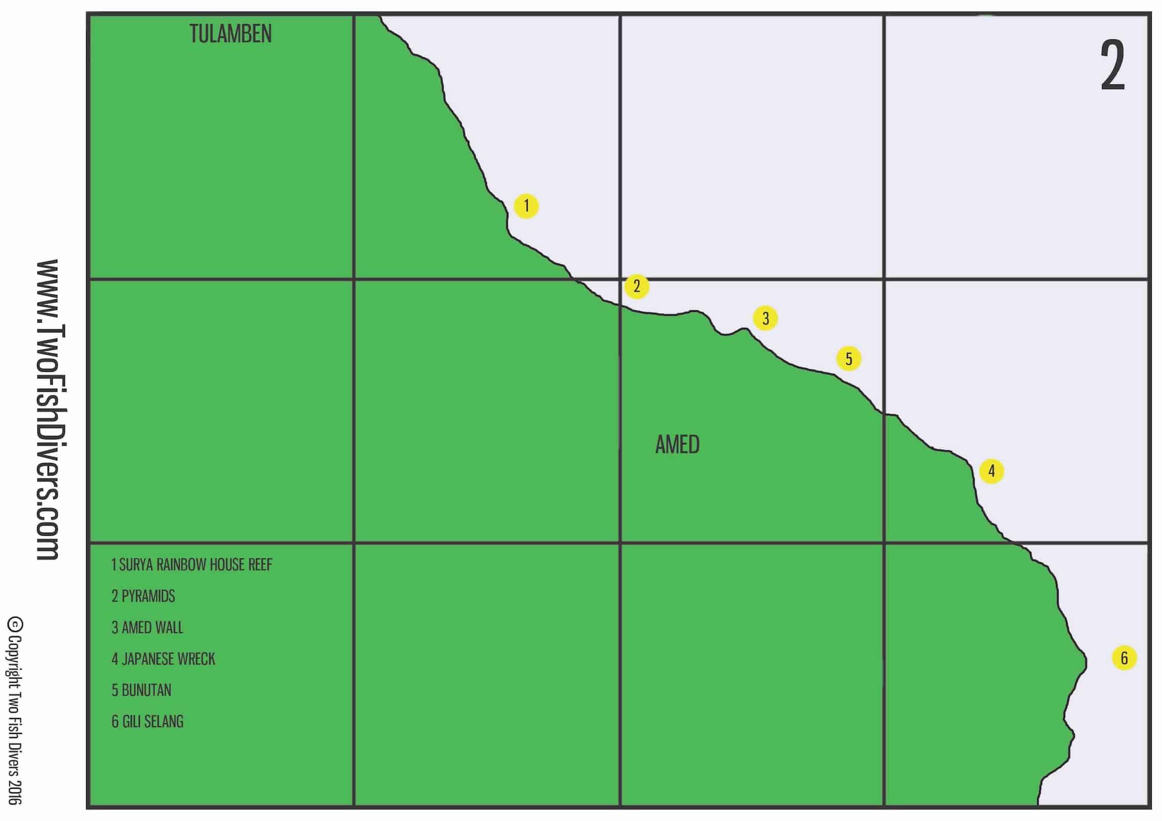 Dive sites for diving amed