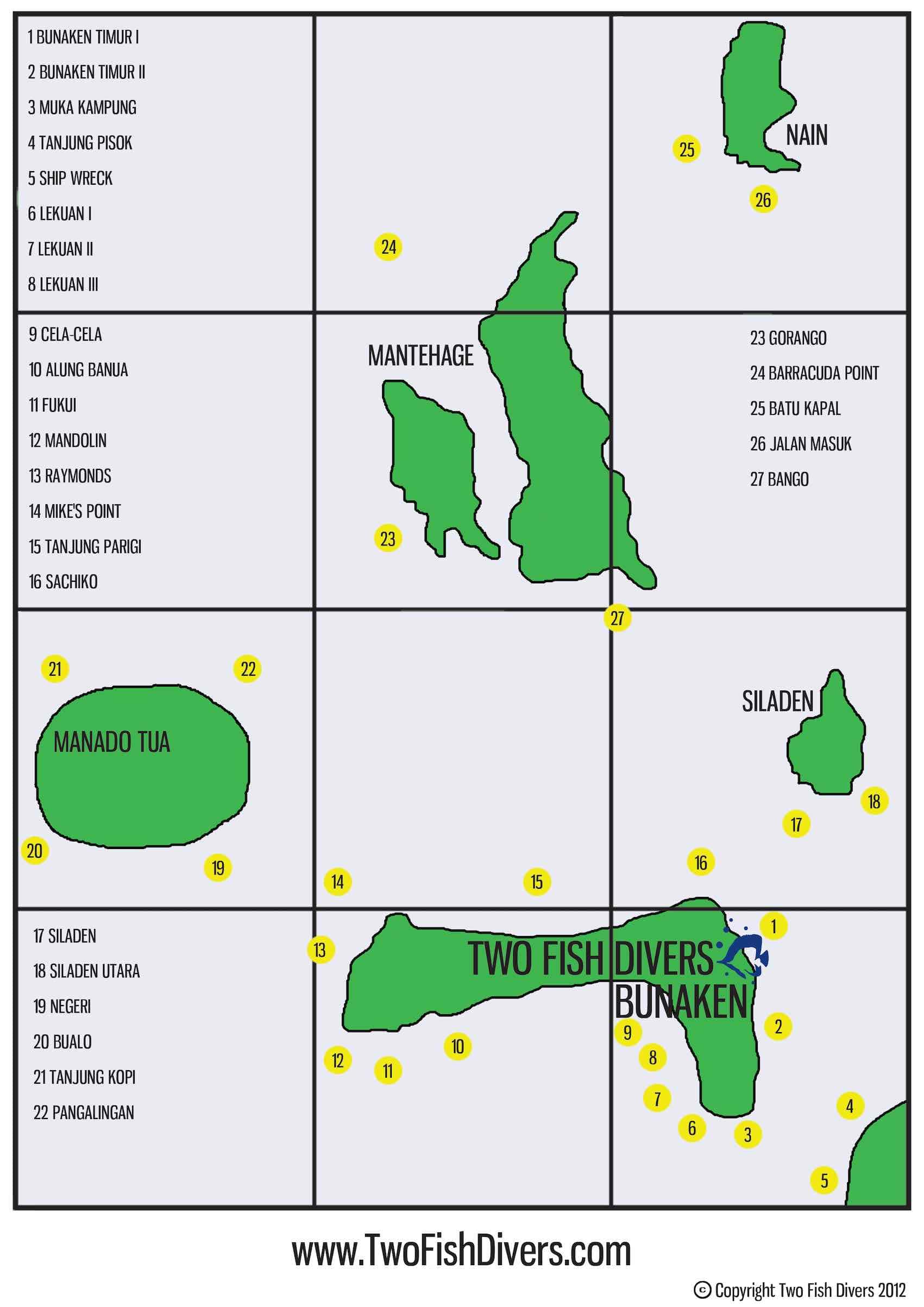 dive sites for diving bunaken